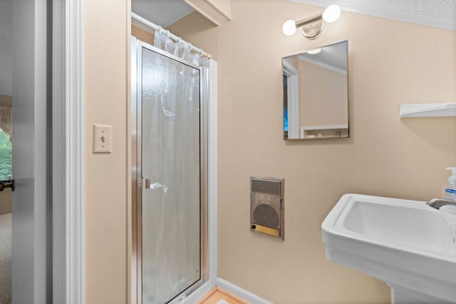 145 Mount Lori Dr, Highlands, NC 28741 - full bath with a stall shower and heating unit