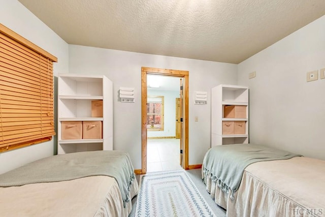 bedroom with a textured ceiling