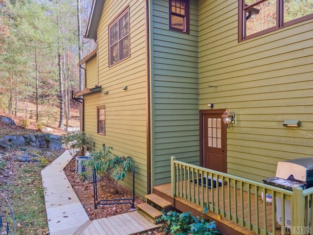 view of property exterior with central air condition unit