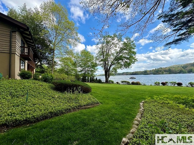 43 Chimney Pt, Lake Toxaway, NC 28747 - view of green lawn with a water view