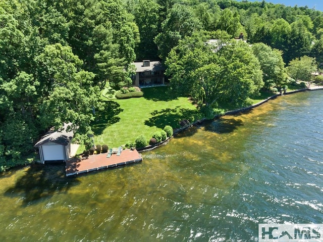 43 Chimney Pt, Lake Toxaway, NC 28747 - aerial view of property's location with a large body of water and a forest