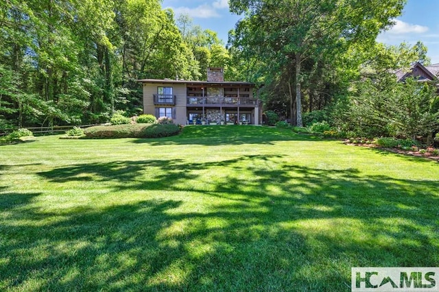 43 Chimney Pt, Lake Toxaway, NC 28747 - view of grassy yard featuring a wooden deck