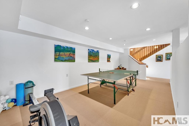 43 Chimney Pt, Lake Toxaway, NC 28747 - game room with carpet flooring and recessed lighting