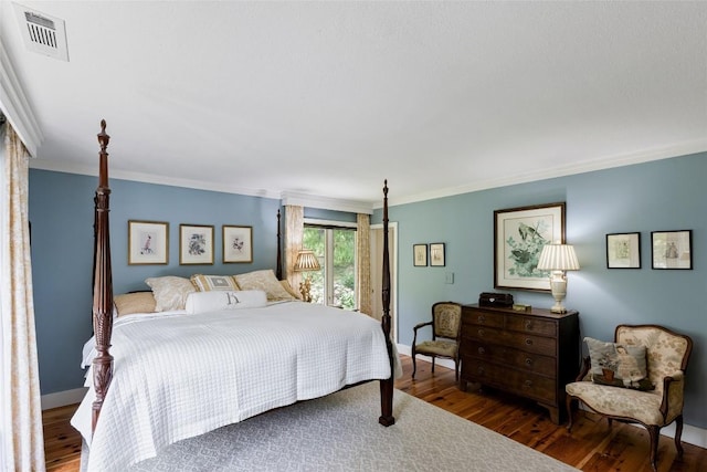 521 Azalea Ln, Cashiers, NC 28717 - bedroom featuring ornamental molding, wood finished floors, and baseboards