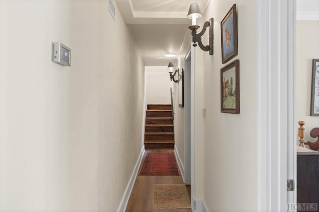 hallway featuring hardwood / wood-style flooring