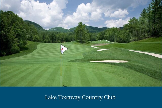 145 Island Point Rd, Lake Toxaway, NC 28747 - surrounding community with view of golf course, a forest view, and a mountain view