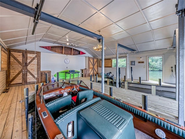 145 Island Point Rd, Lake Toxaway, NC 28747 - garage featuring wood walls