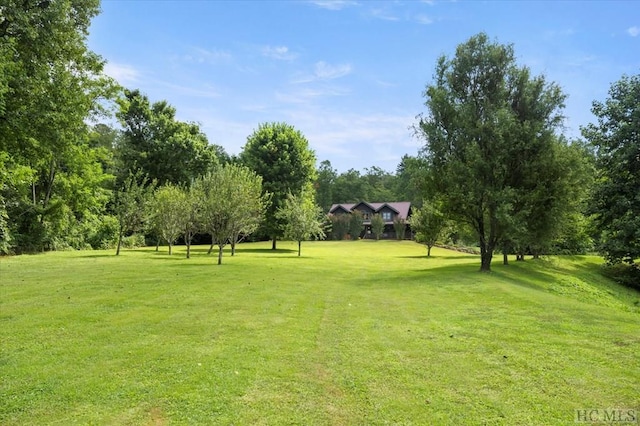 view of property's community featuring a lawn