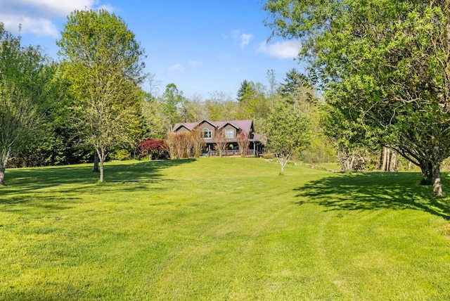 view of front of property with a front lawn