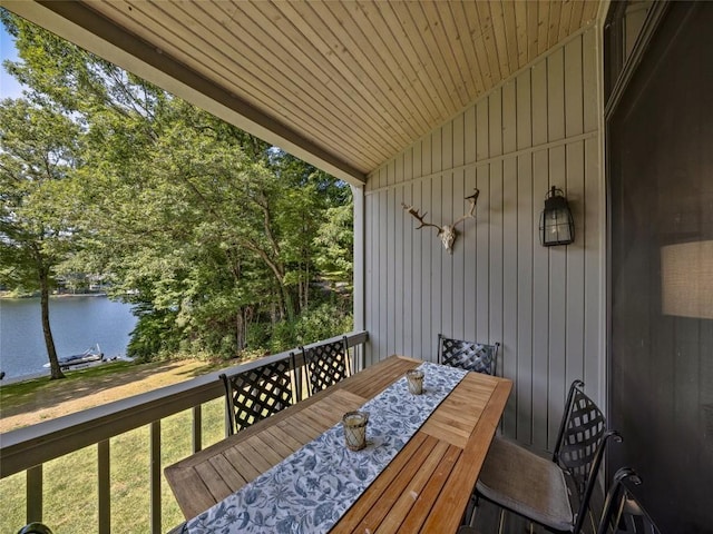 64 Toxaway Shrs Unit 2, Lake Toxaway, NC 28747 - deck with a water view and outdoor dining area