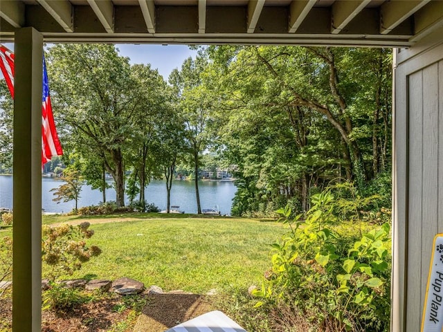 64 Toxaway Shrs Unit 2, Lake Toxaway, NC 28747 - view of grassy yard with a water view