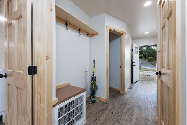 67 Chipmunk Trl, Glenville, NC 28736 - mudroom featuring wood finished floors, baseboards, and recessed lighting