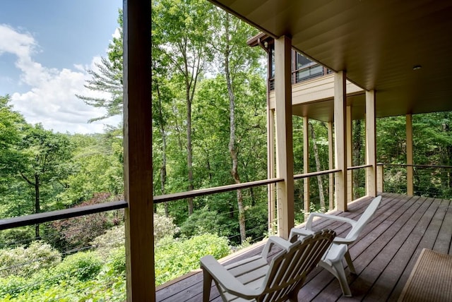 40 Piney Ridge Ct, Sapphire, NC 28774 - deck featuring a forest view