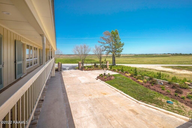 view of patio featuring a rural view