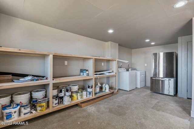 interior space with separate washer and dryer