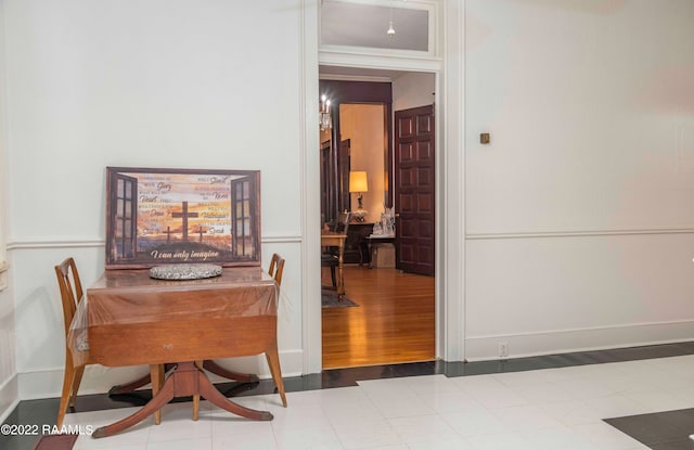 dining room featuring light hardwood / wood-style floors