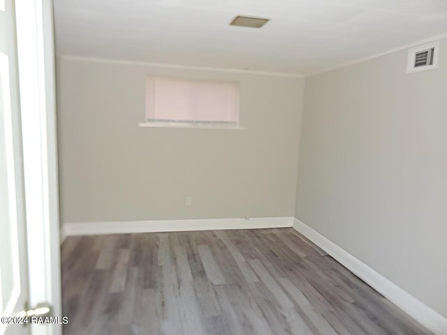 empty room with dark wood-type flooring