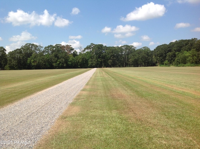 view of street with a rural view