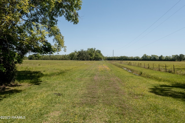 view of yard with a rural view