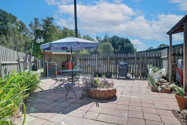 view of patio / terrace with a grill