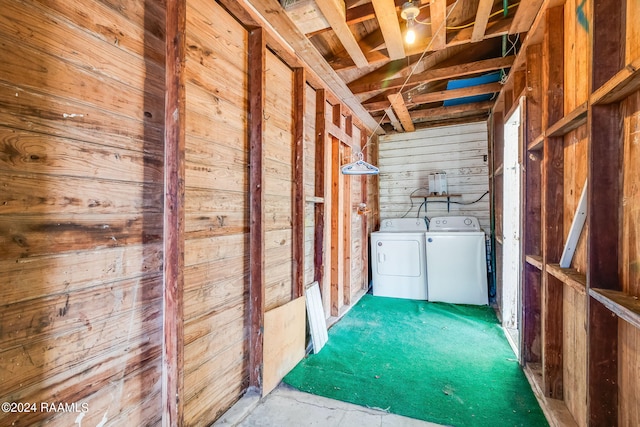 interior space with separate washer and dryer