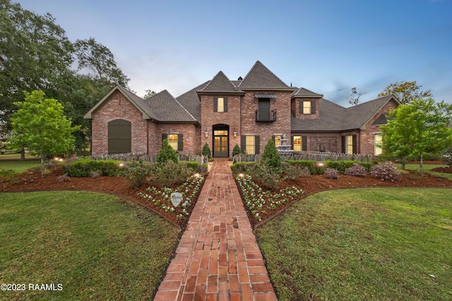 view of front of home featuring a yard