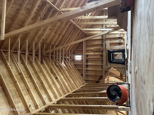 interior space featuring lofted ceiling