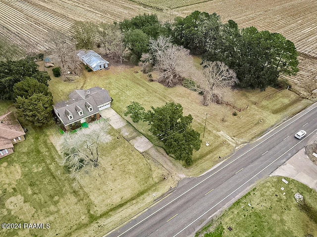 bird's eye view with a rural view