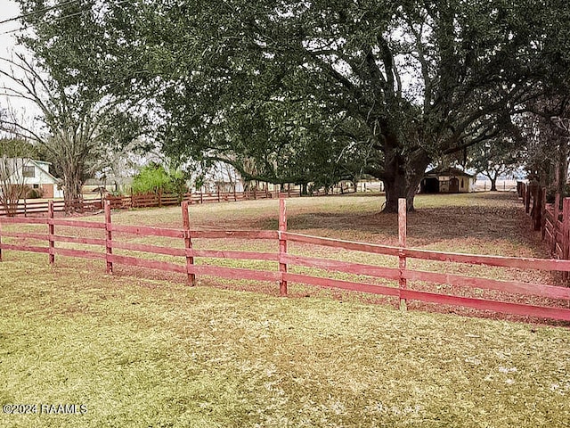 view of yard featuring a rural view