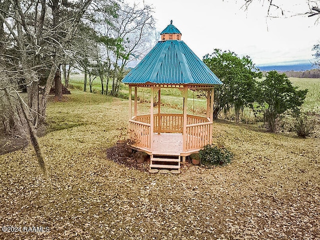 exterior space with a gazebo