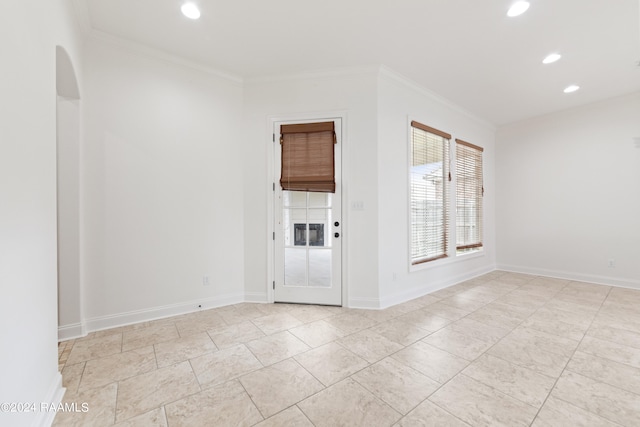 empty room with crown molding