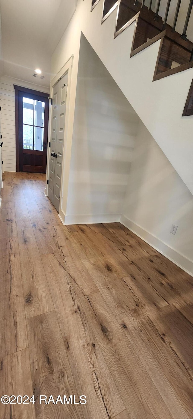 interior space featuring hardwood / wood-style flooring