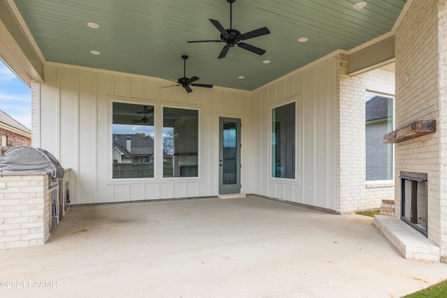 view of patio / terrace with ceiling fan