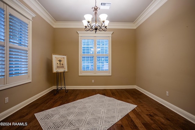 100 Giverny Pl, Lafayette, LA 70508 - empty room featuring a chandelier, wood finished floors, and ornamental molding