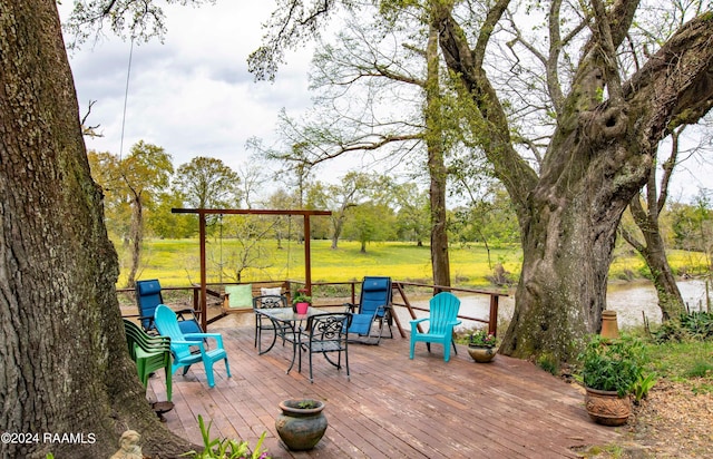 view of wooden deck