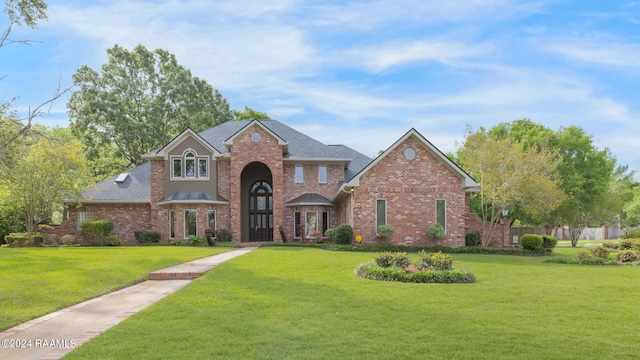 front facade featuring a front yard