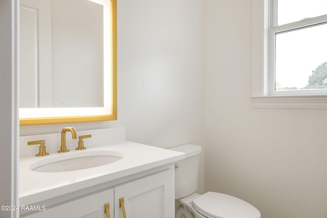 bathroom featuring toilet and vanity