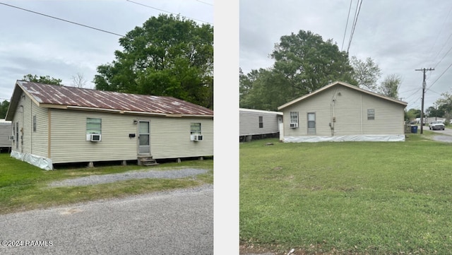 view of front facade with a front yard