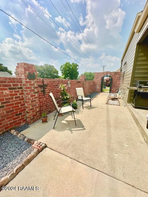 view of patio featuring grilling area