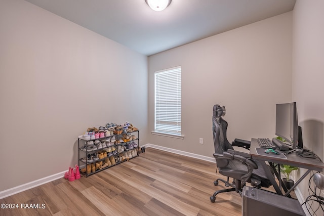 office area featuring light wood-type flooring