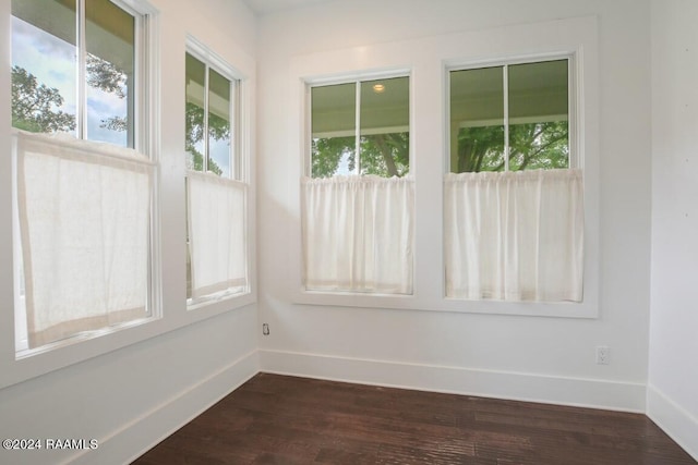 empty room with hardwood / wood-style floors