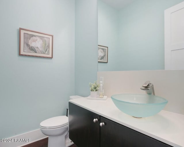 bathroom with vanity and toilet