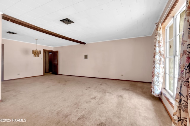617 Cemetery Rd, Saint Martinville, LA 70582 - spare room with light carpet, baseboards, and ornamental molding