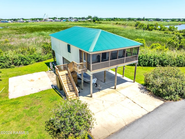 bird's eye view with a rural view