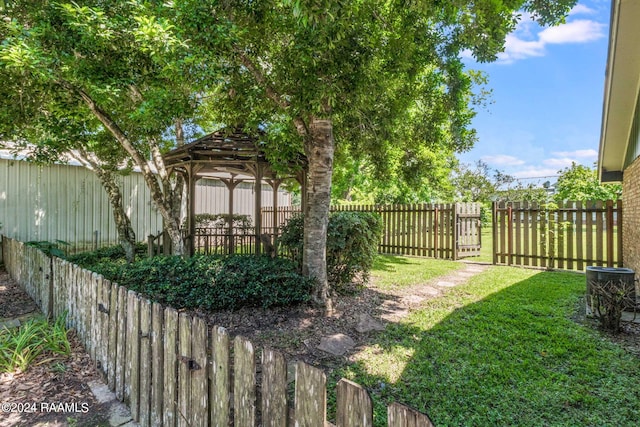 view of yard featuring a gazebo