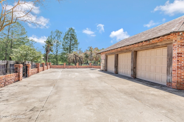 view of garage