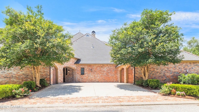 view of front of house with a garage