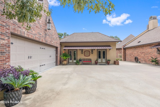 exterior space with french doors