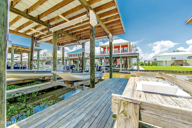 view of dock featuring sink