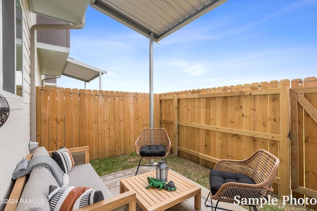 view of patio with an outdoor living space